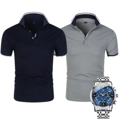 [2 pour 1] Pack Duo Polos Premiere + Montre Exclusive OFFERTE