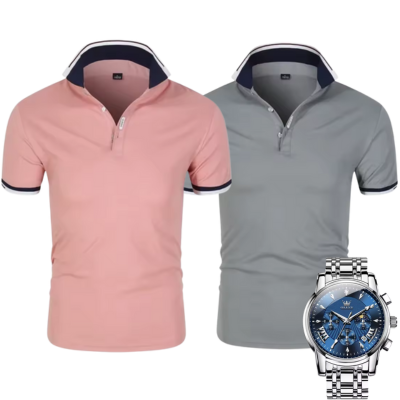 [2 pour 1] Pack Duo Polos Premiere + Montre Exclusive OFFERTE